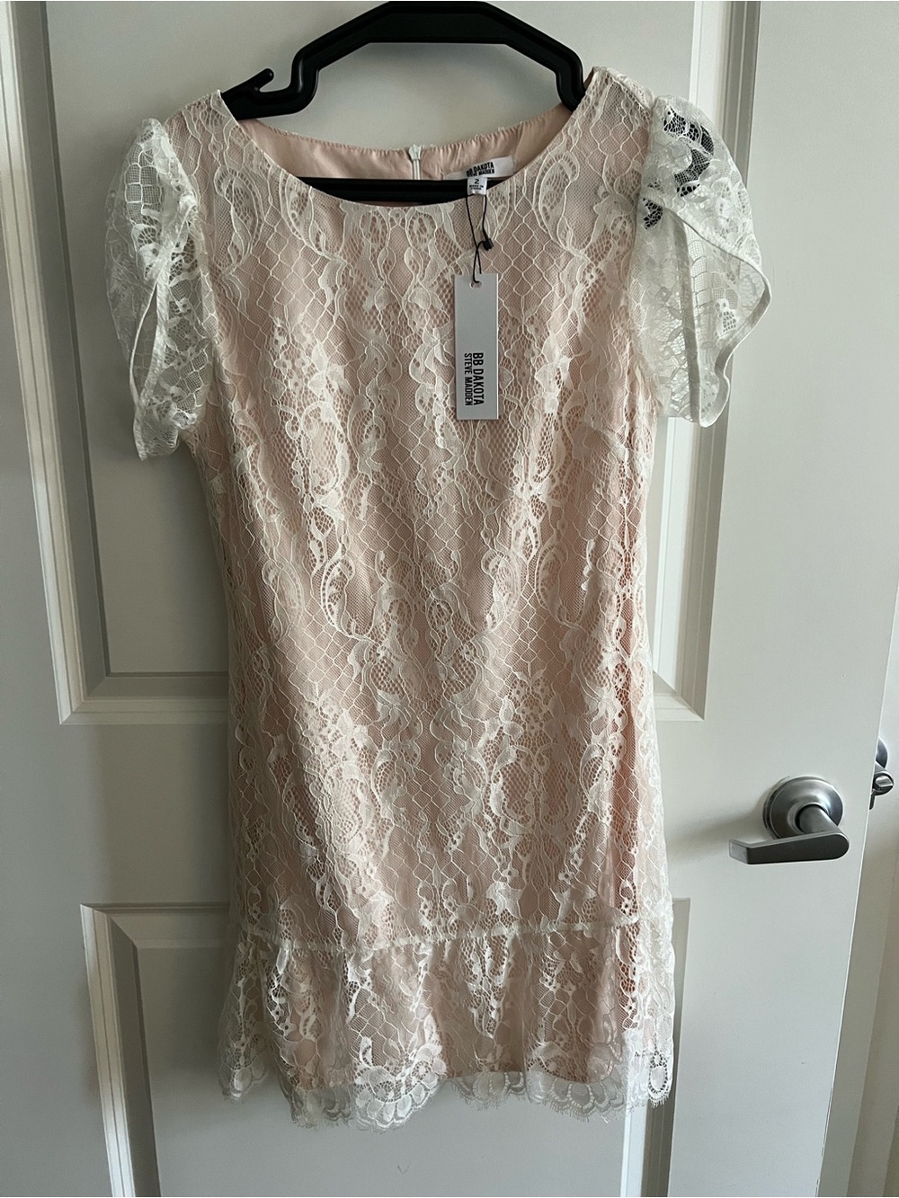 Steve Madden BB Dakota Lace Slip Dress in Blush Cream